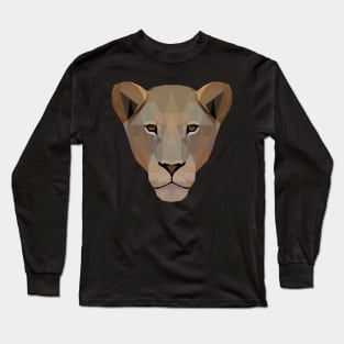 Low Poly Lion Long Sleeve T-Shirt